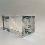 Crystal laser engraving Crystal Cube World Cup with Internal Engraving