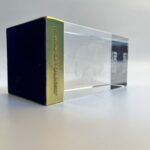 Crystal laser engraving Crystal Cube World Cup with Internal Engraving