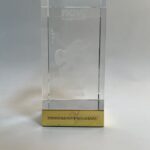 Crystal laser engraving Crystal Cube World Cup with Internal Engraving